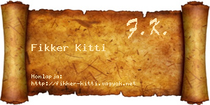 Fikker Kitti névjegykártya